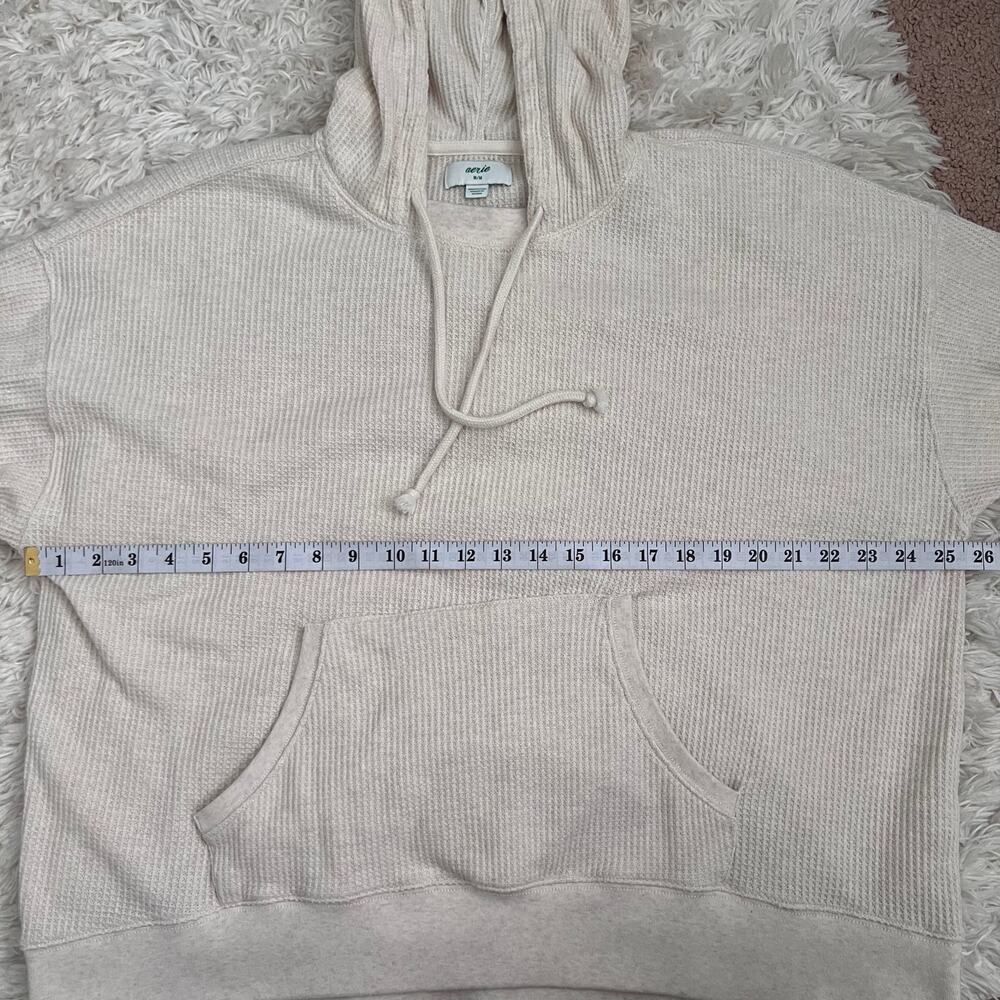 Aerie Cream Thermal Hoodie Size M - Picture 6 of 7